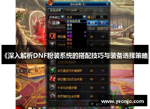 《深入解析DNF粉装系统的搭配技巧与装备选择策略》